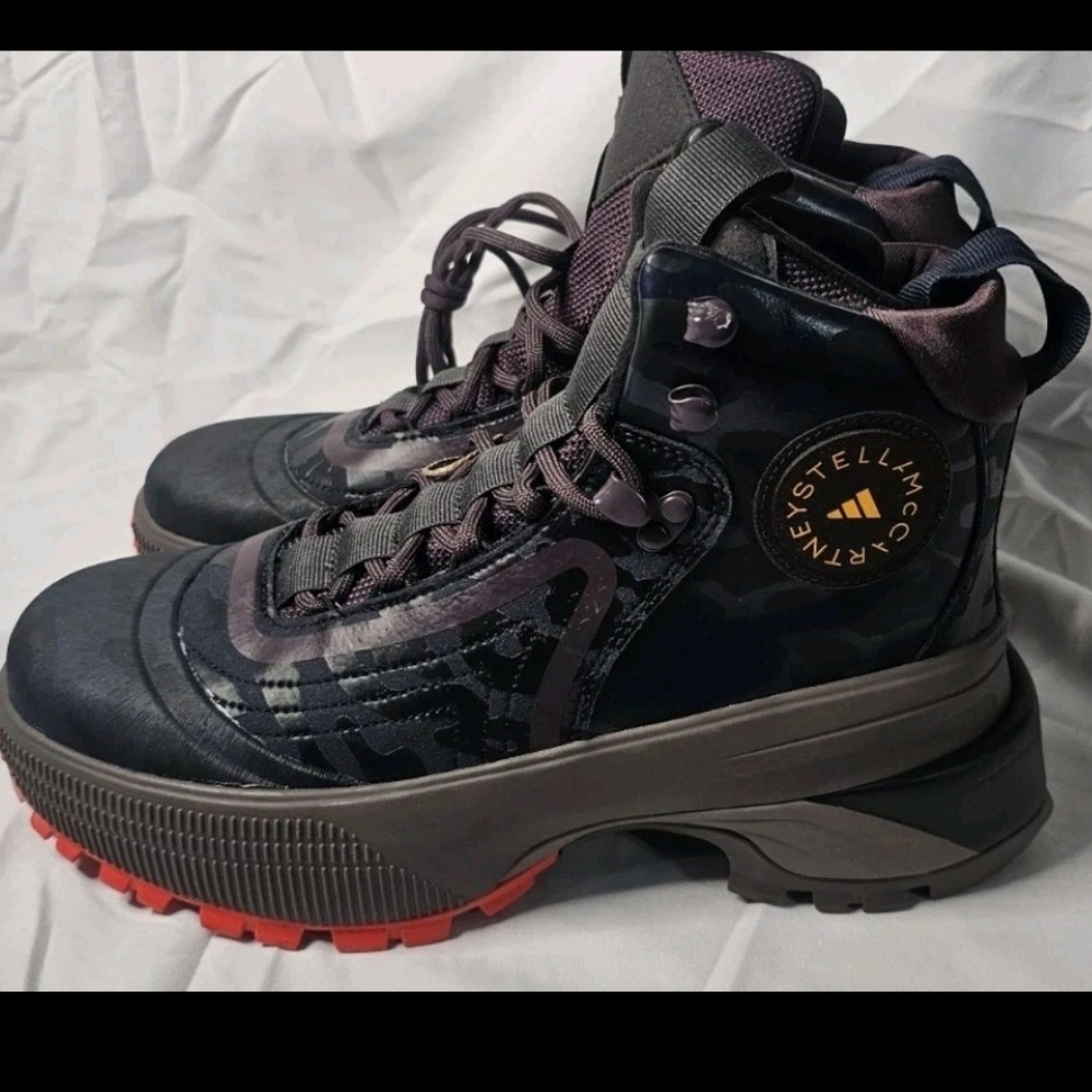 Adidas by Stella McCartney Navy Black and Red Platform Athletic Boots